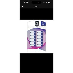 Member's Mark 9V Alkaline Batteries‎ Reliable, Versatile, Long Lasting - 10 Pack